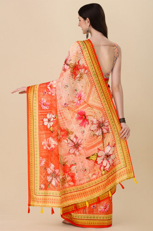 peach-printed-linen-saree-zb132689_2_SareeButa.com