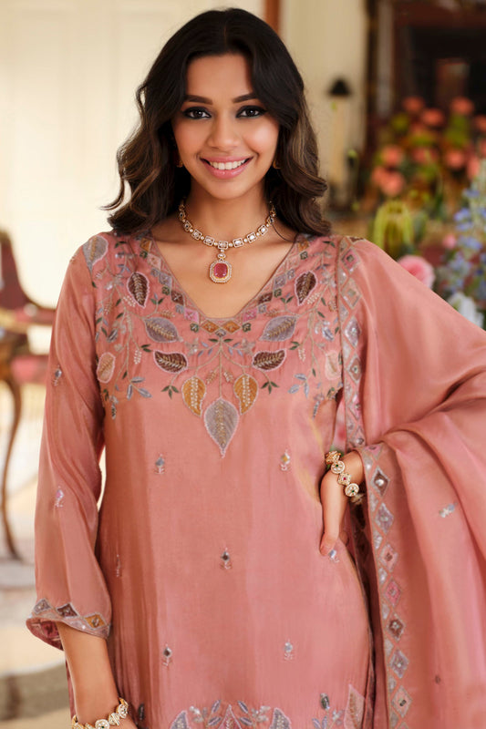 Peach Readymade Embroidered Simar Silk Suit-SAR12011_2_SareeButa.com