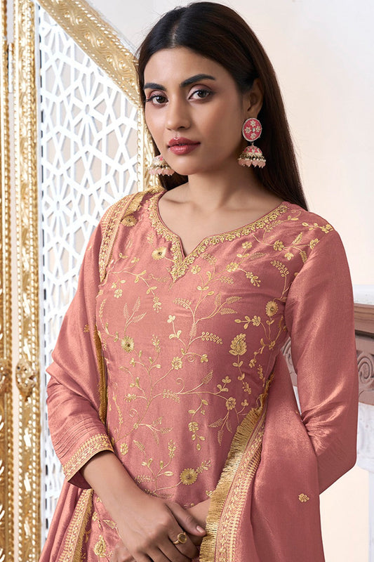 Peach Readymade Tissue Sharara Suit-SS293_2_SareeButa.com