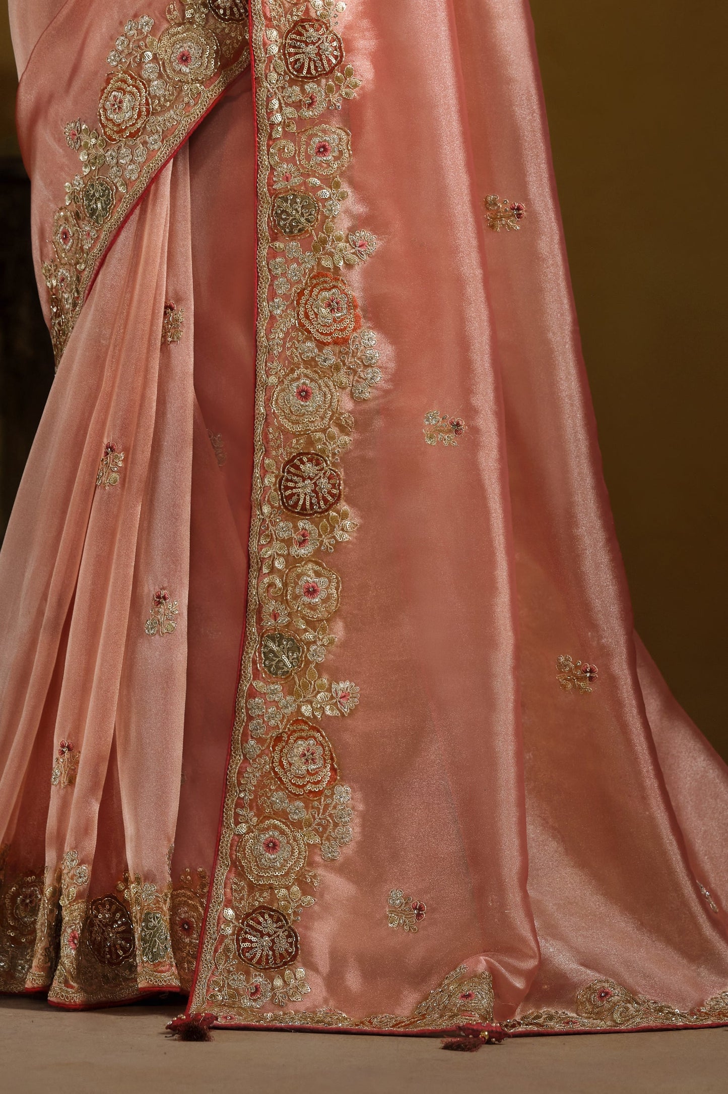 Peach Twill Tissue Saree-ZB133982_4_SareeButa.com