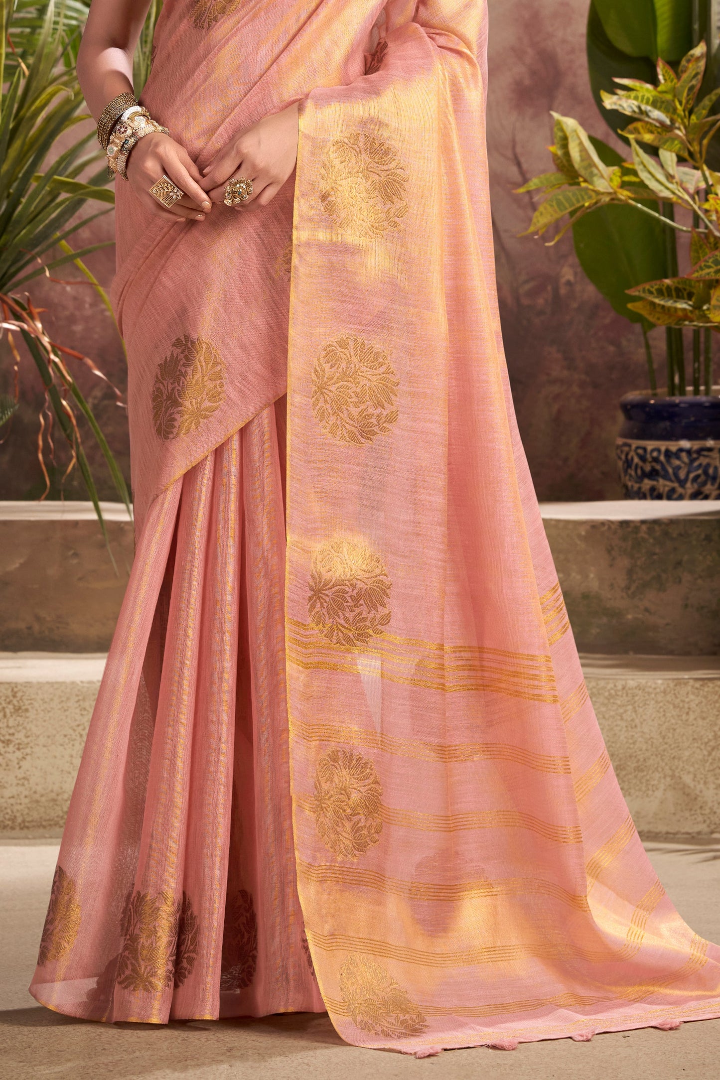 Peach Woven Tissue Silk Saree-SAR10017_5_SareeButa.com