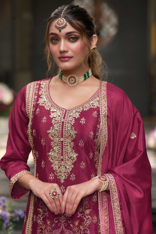 Pink Embroidered Chinon Readymade Salwar Suit-SS643_2_SareeButa.com