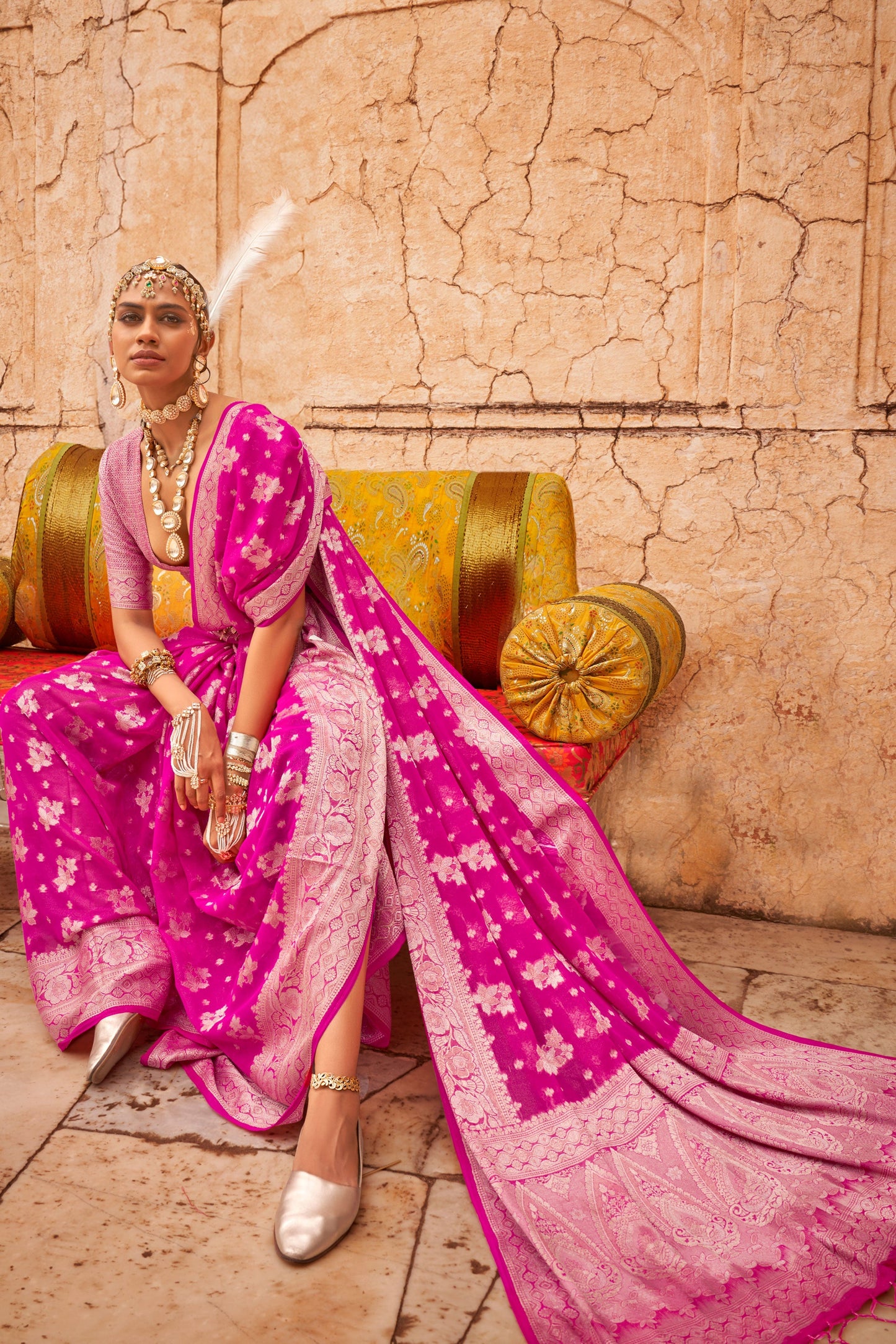 Pink Georgette Saree-ZB133154_3_SareeButa.com