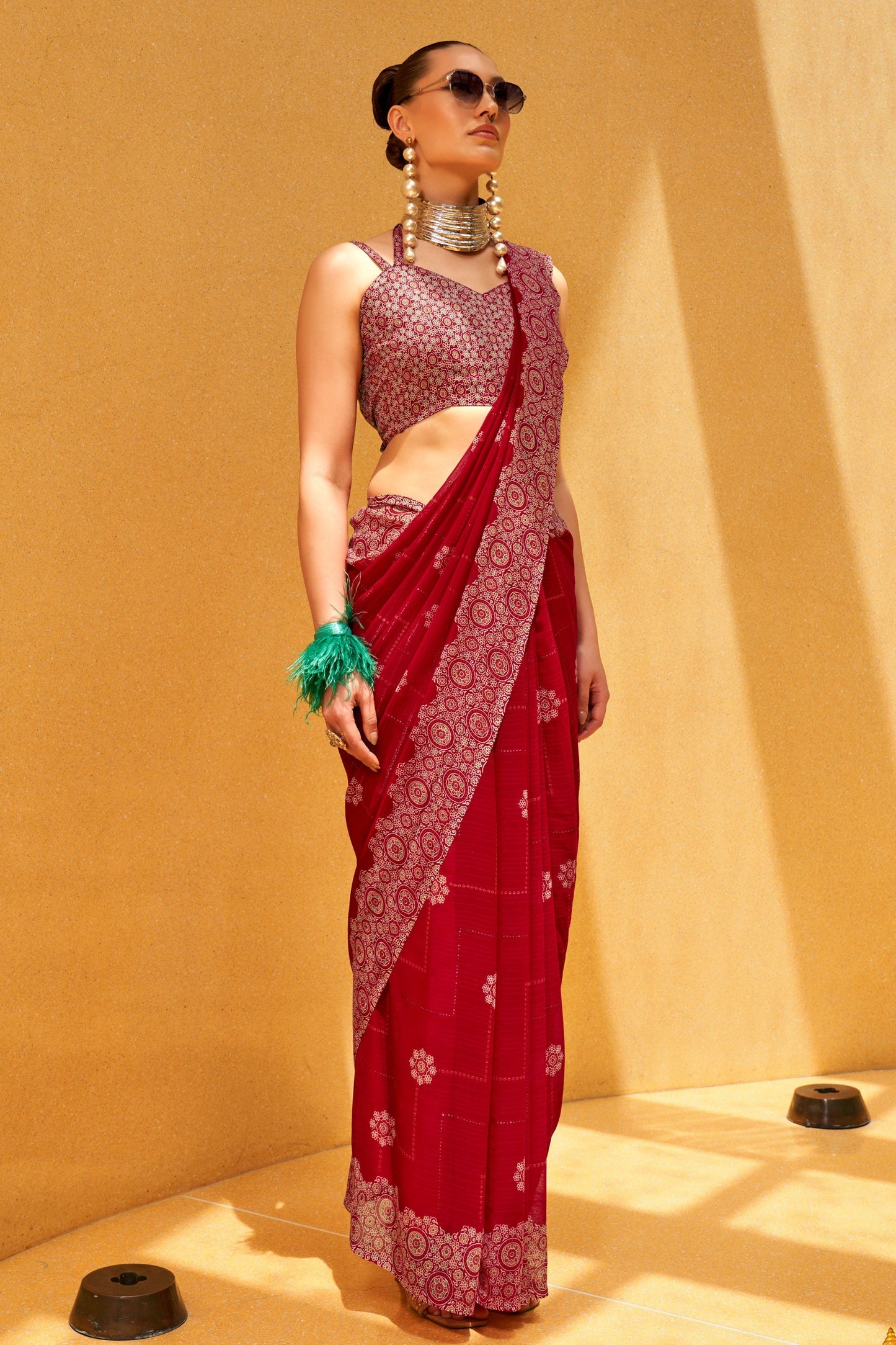 Pink Printed Georgette Saree-ZB133175_2_SareeButa.com