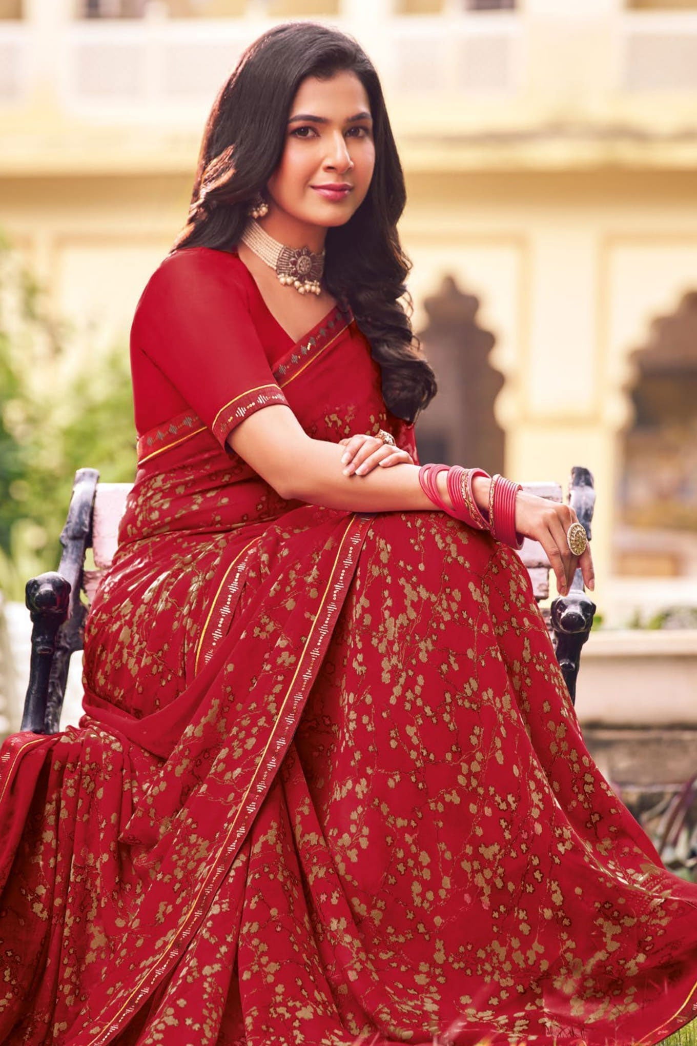 Pink Printed Georgette Saree-ZB133249_2_SareeButa.com