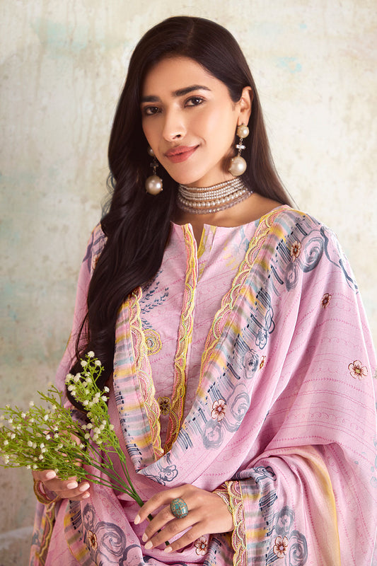 Pink Printed Linen Suit-SS270_2_SareeButa.com