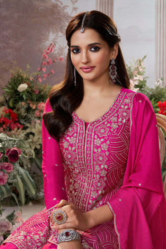 Pink Readymade Chinon Sharara Suit-SS953_2_SareeButa.com