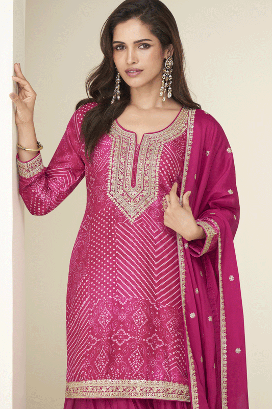 Pink Readymade Embroidered Chinon Silk Sharara Suit-SS693_2_SareeButa.com