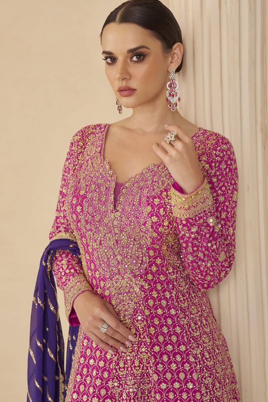 Pink Readymade Embroidered Georgette Suit-SS715_2_SareeButa.com