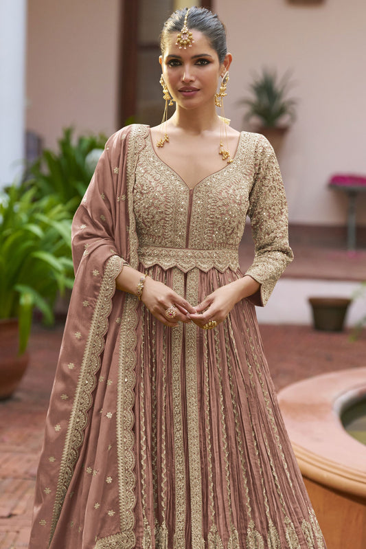 Pink Readymade Heavy Work Chinon Skirt Suit-SS938_2_SareeButa.com