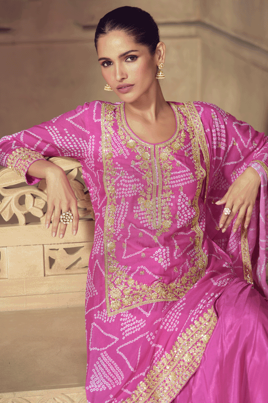 Pink Readymade Printed Chinon Sharara Suit-SS695_2_SareeButa.com