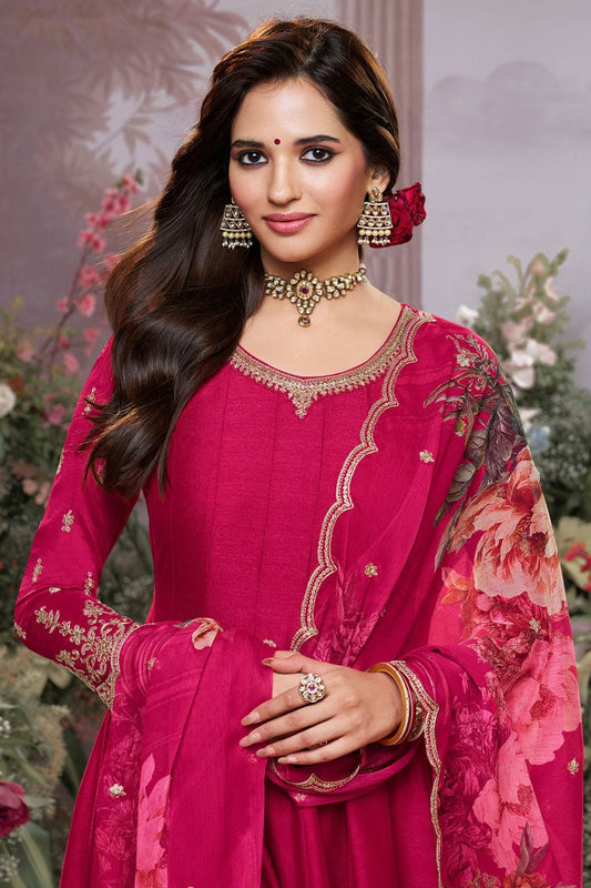 Pink Readymade Silk Anarkali Suit-SS960_2_SareeButa.com
