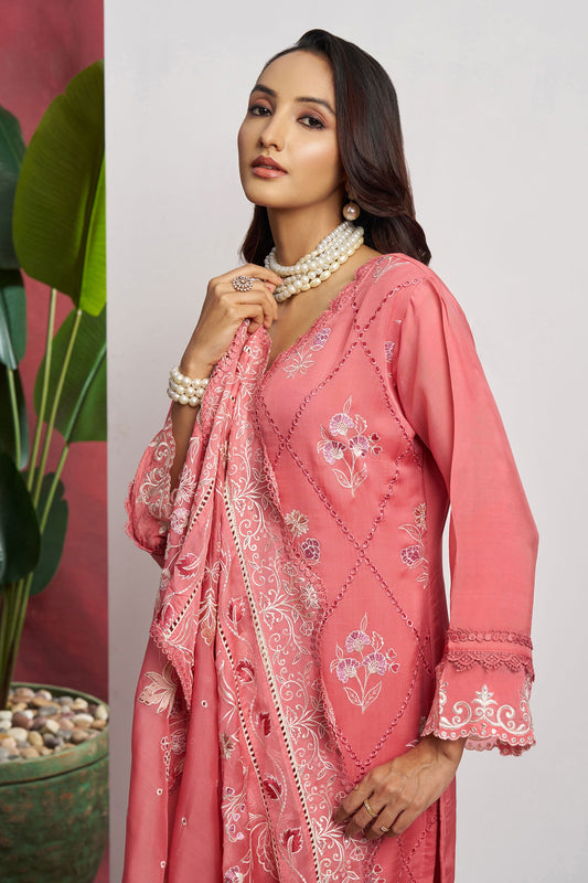 Pink Unstitched Embroidered Organza Salwar Suit-SS177_2_SareeButa.com