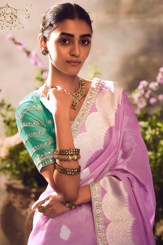 Pink Woven Zari Work Silk Saree-ZB133270_2_SareeButa.com