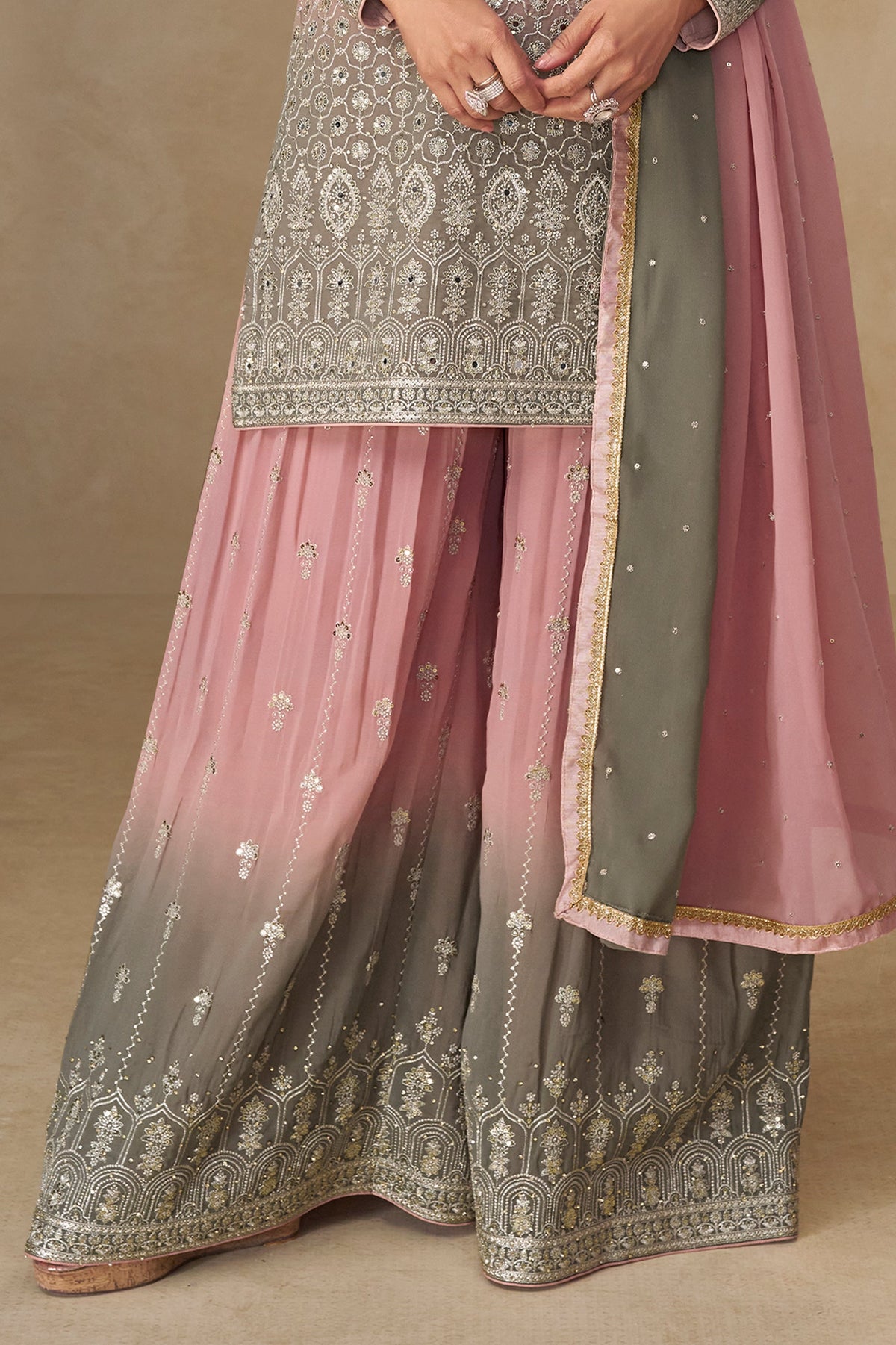 Pink And Grey Readymade Embroidered Georgette Suit-SAR11533_5_SareeButa.com