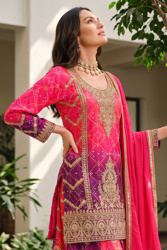 Pink And Purple Readymade Embroidered Chinon Suit-SAR12808_2_SareeButa.com