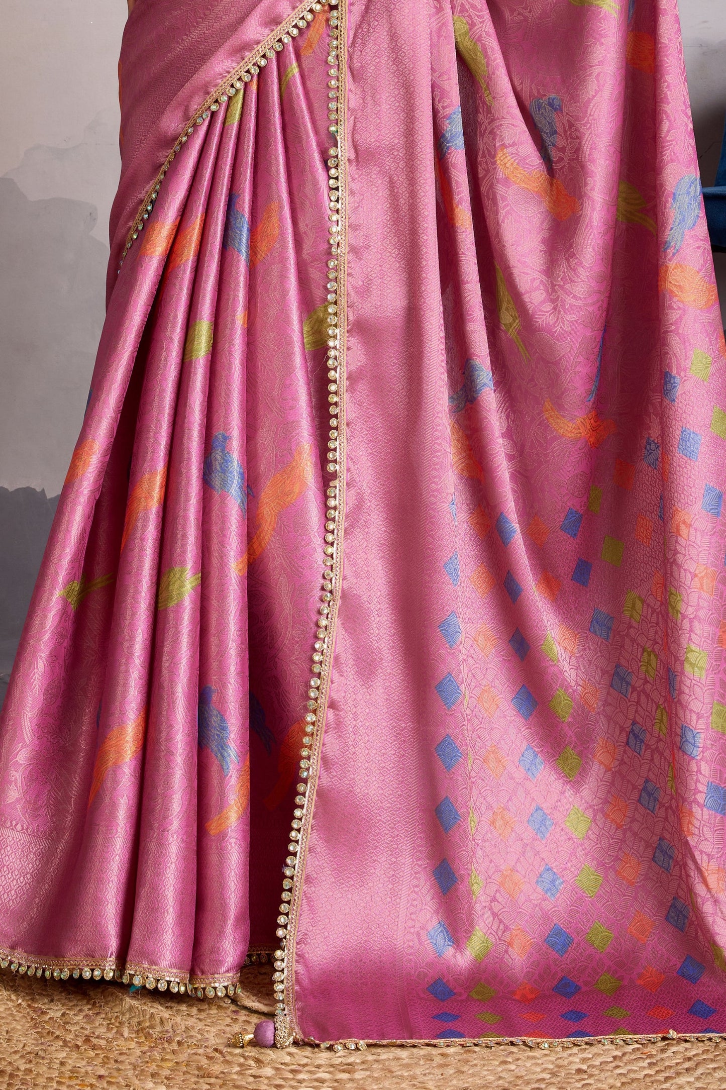 Pink Brocade Silk Saree-ZB134255_4_SareeButa.com