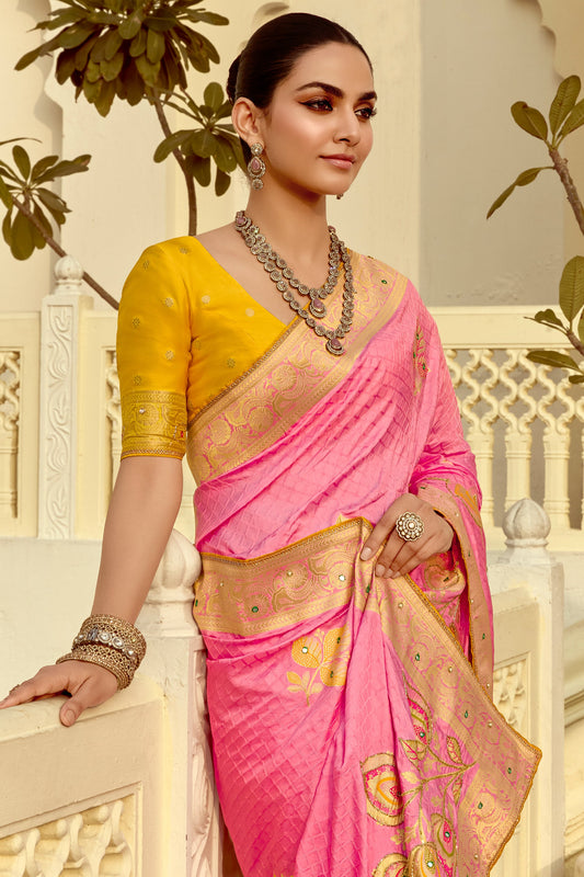 Pink Dola Silk Saree with Cutdana Work-ZB134586_2_SareeButa.com
