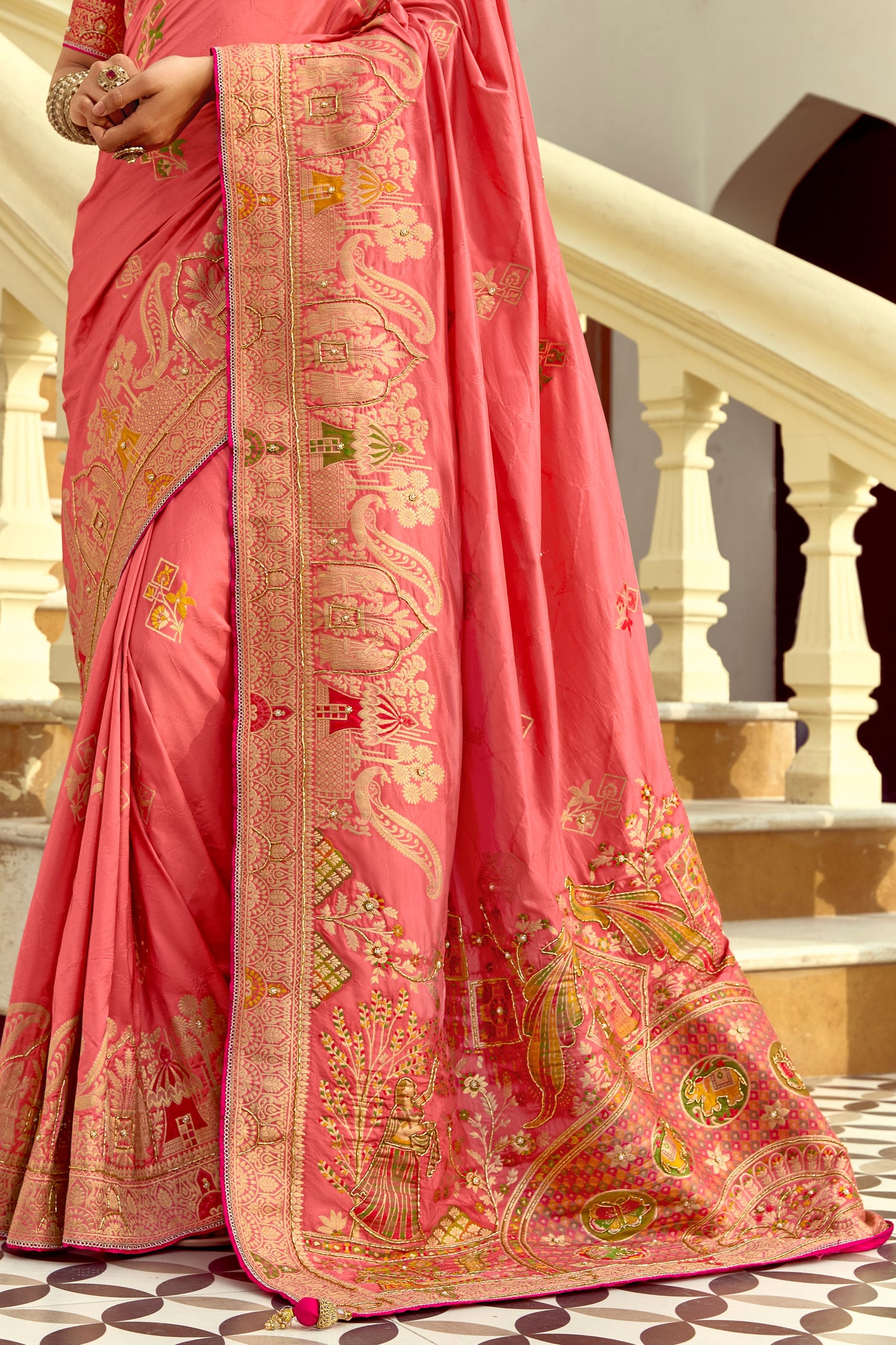 Pink Dola Silk Saree with Cutdana Work-ZB134589_4_SareeButa.com