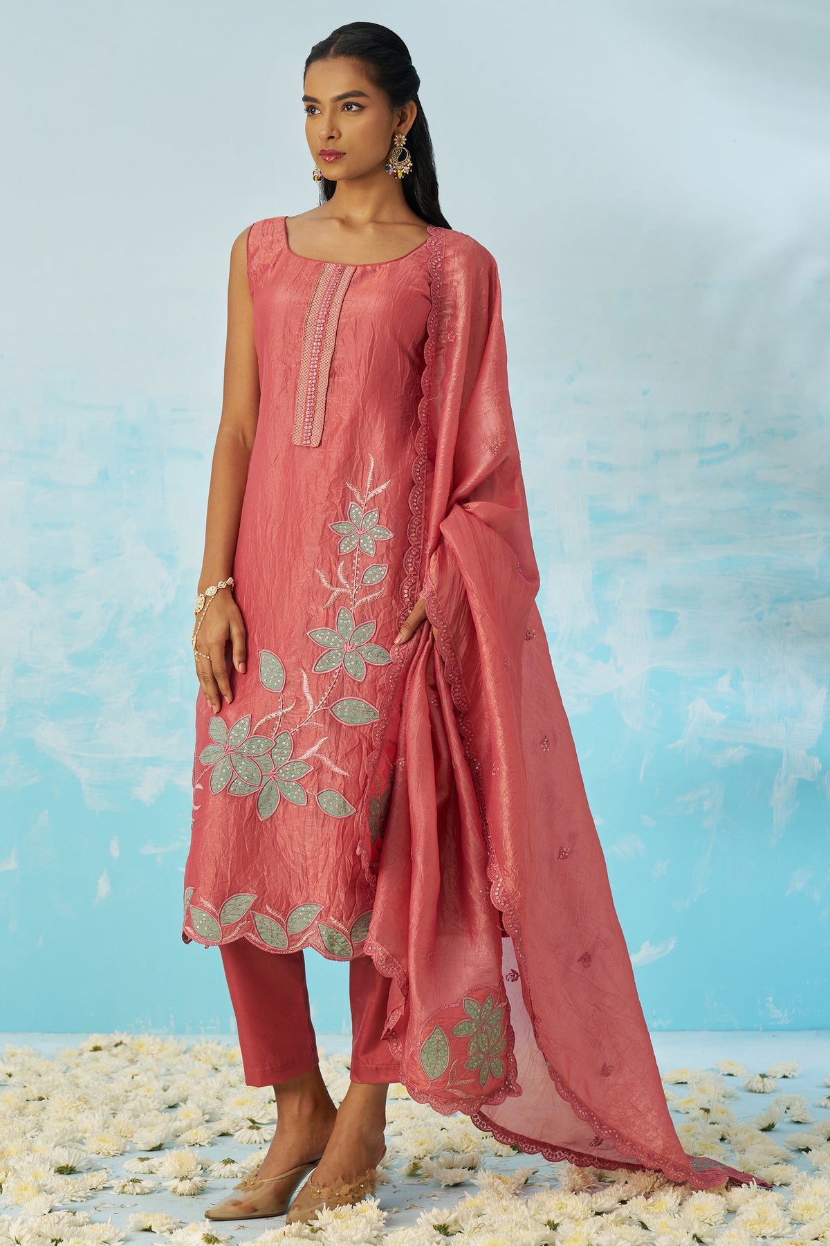 Pink Readymade Embroidered Crush Silk Suit-SS435_6_SareeButa.com