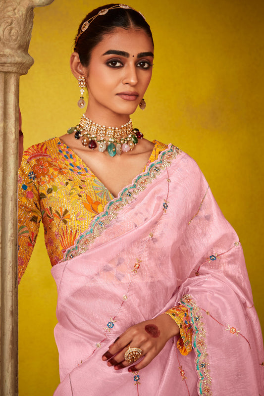 Pink Embroidered Glass Tissue Saree-ZB133816_2_SareeButa.com