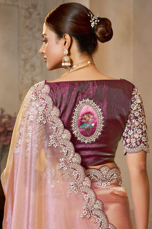 Pink Embroidered Organza Silk Saree-SAR10870_2_SareeButa.com