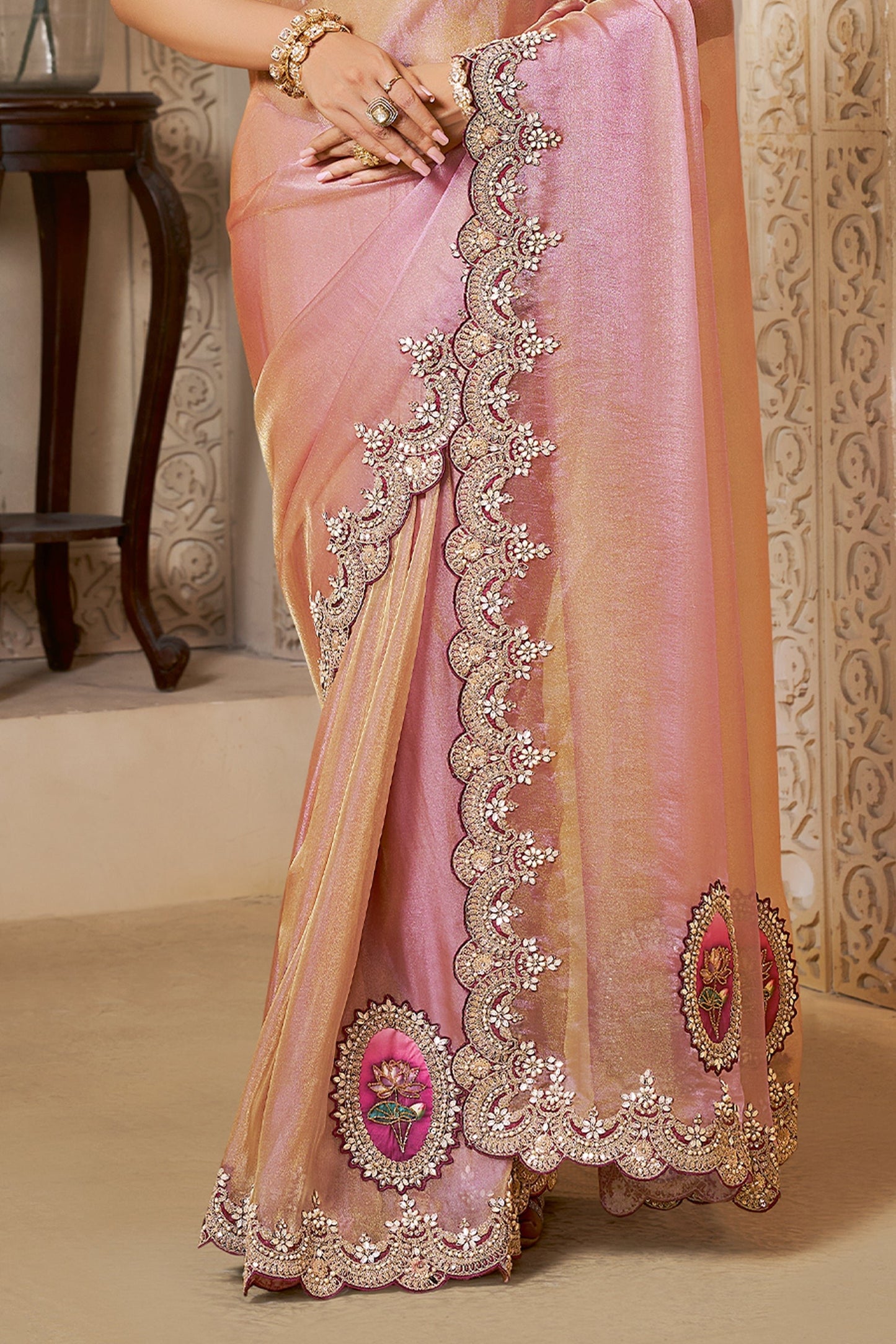 Pink Embroidered Organza Silk Saree-SAR10870_4_SareeButa.com