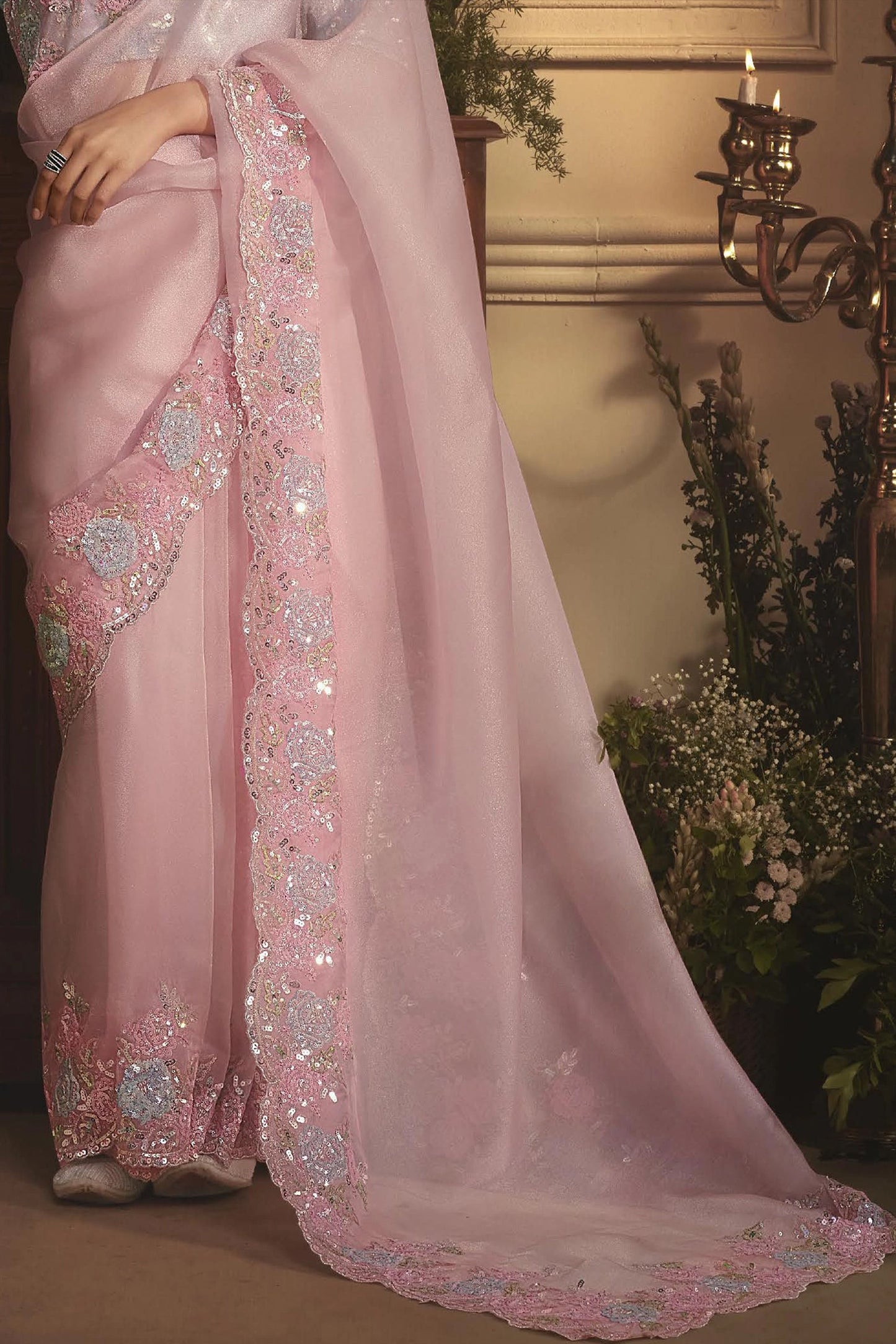 Pink Embroidered Tissue Organza Saree-SAR10239_5_SareeButa.com