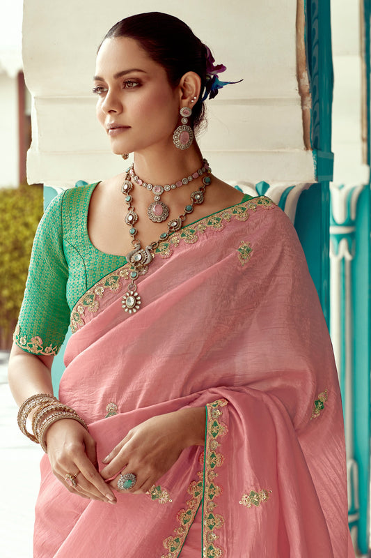 Pink Embroidered Tissue Saree-ZB134090_2_SareeButa.com