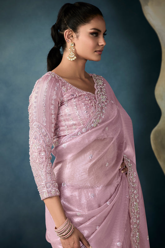Pink Embroidered Tissue Saree-ZB134339_2_SareeButa.com