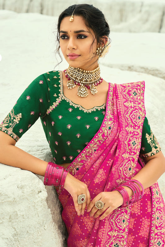 Pink Georgette Bandhani Saree-SAR10300_2_SareeButa.com