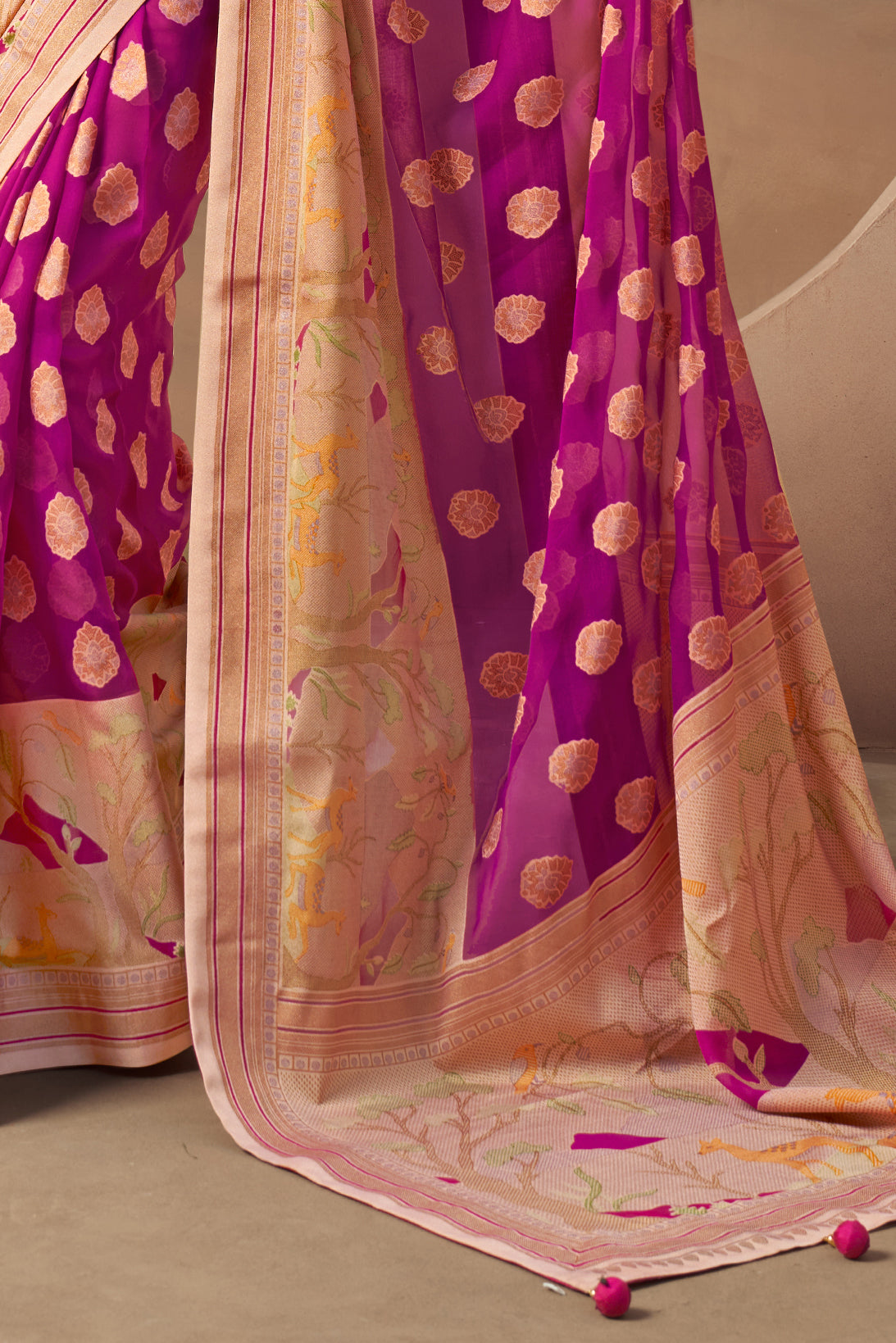 Pink Georgette Paithani Saree-ZB133748_4_SareeButa.com