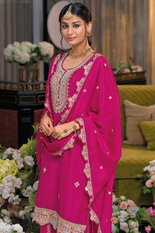 Pink Heavy Work Chinon Readymade Suit-SS541_2_SareeButa.com