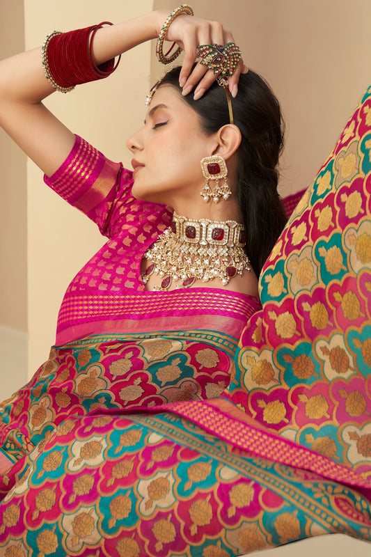 Pink Printed Georgette Saree-SAR10123_2_SareeButa.com