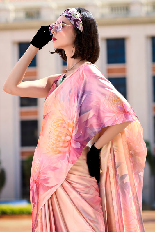 Pink Printed Satin Crepe Saree-ZB134011_2_SareeButa.com