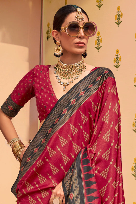 Pink Printed Silk Saree-ZB133791_2_SareeButa.com
