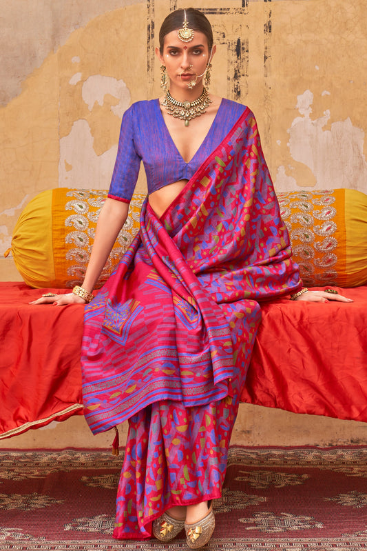 Pink Printed Silk Saree-ZB134542_2_SareeButa.com