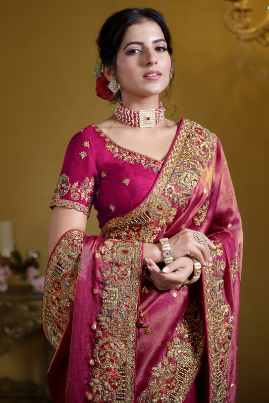 Pink Pure Organza Silk Saree-ZB133983_2_SareeButa.com