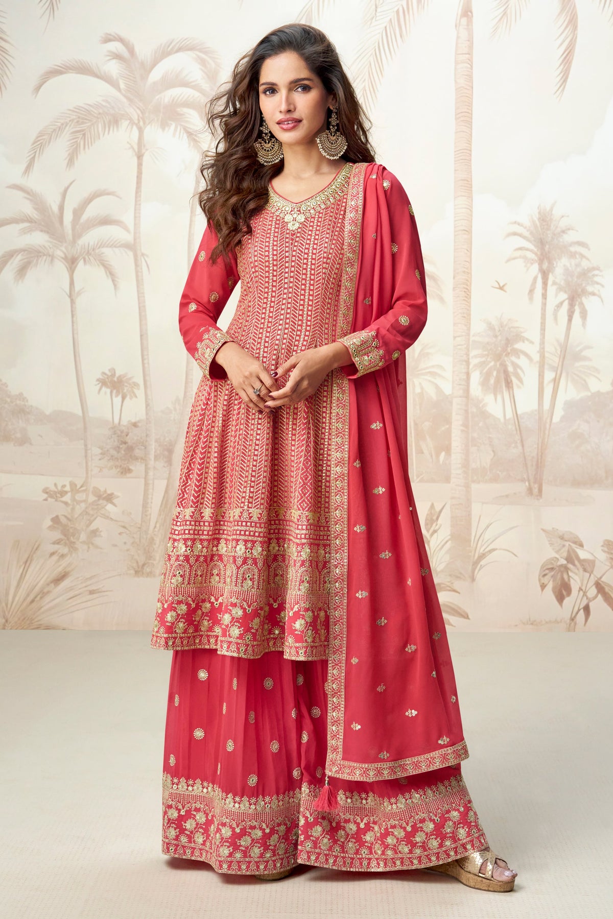 Pink Readymade A-line Georgette Suit-SS550_5_SareeButa.com