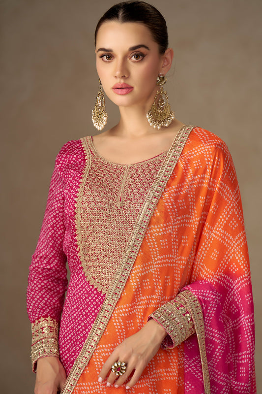 Pink Readymade Chinon Gown With Dupatta-SAR10660_2_SareeButa.com