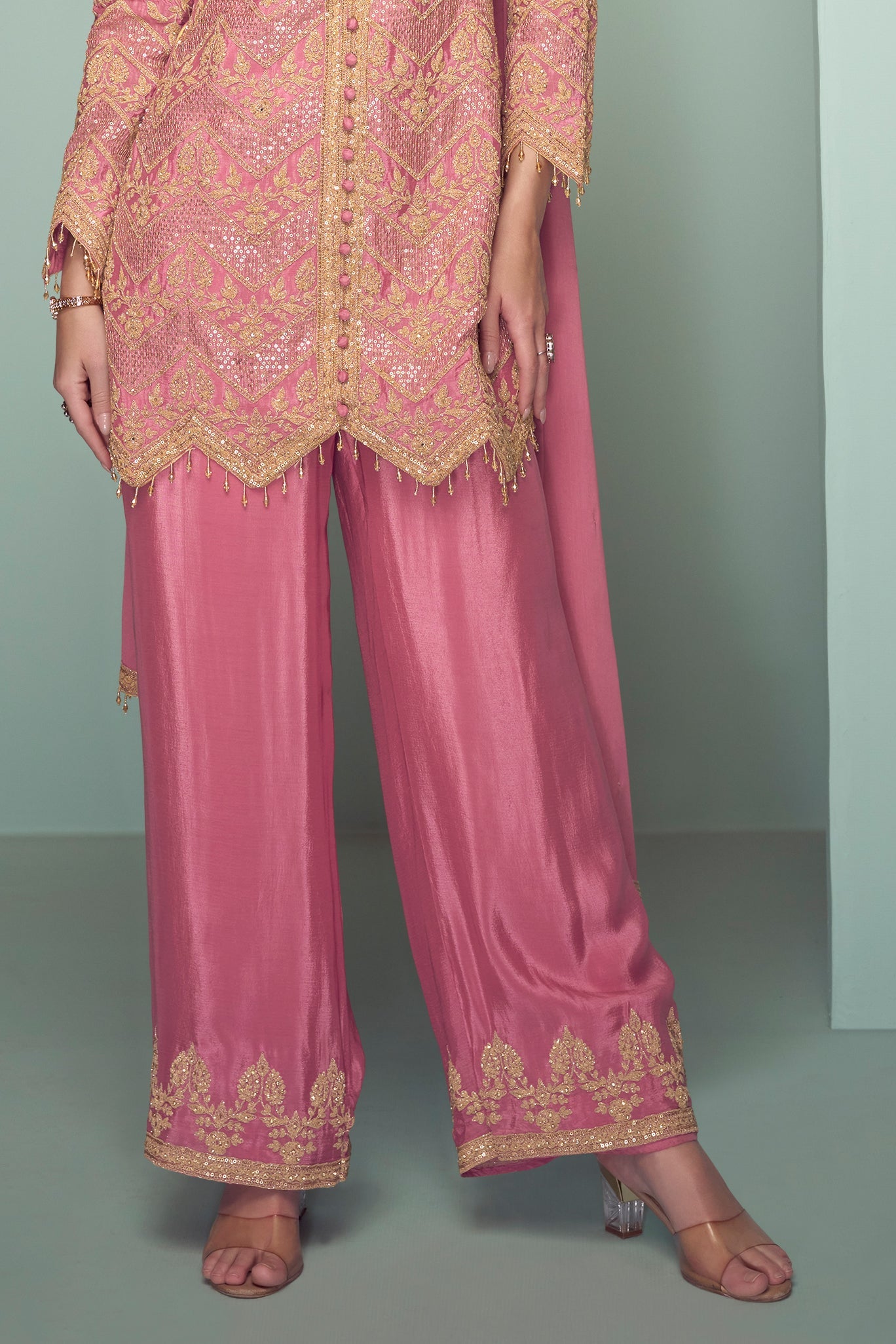 Pink Readymade Chinon Palazzo Suit-SS585_3_SareeButa.com