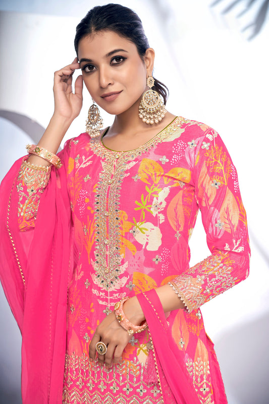 Pink Readymade Chinon Sharara Suit-SS337_2_SareeButa.com