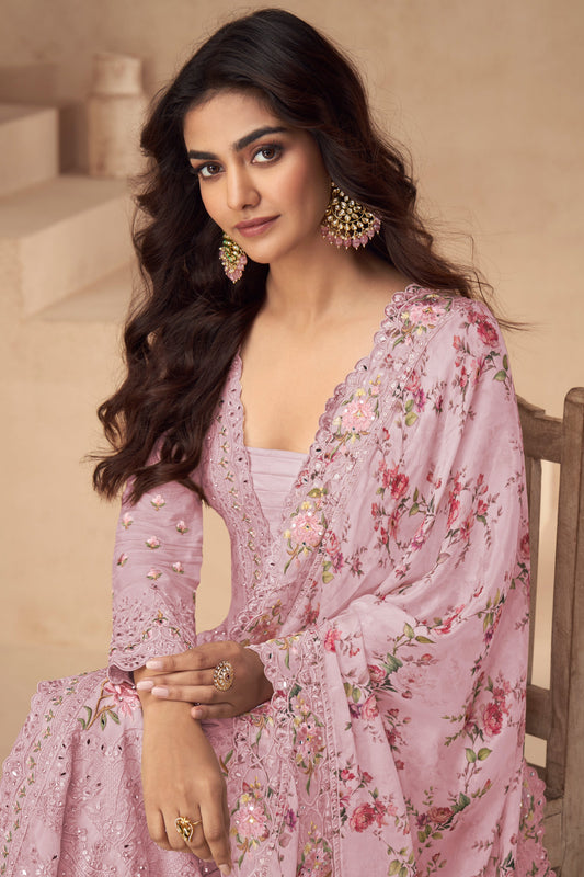 Pink Readymade Chinon Silk Palazzo Suit-SS563_2_SareeButa.com