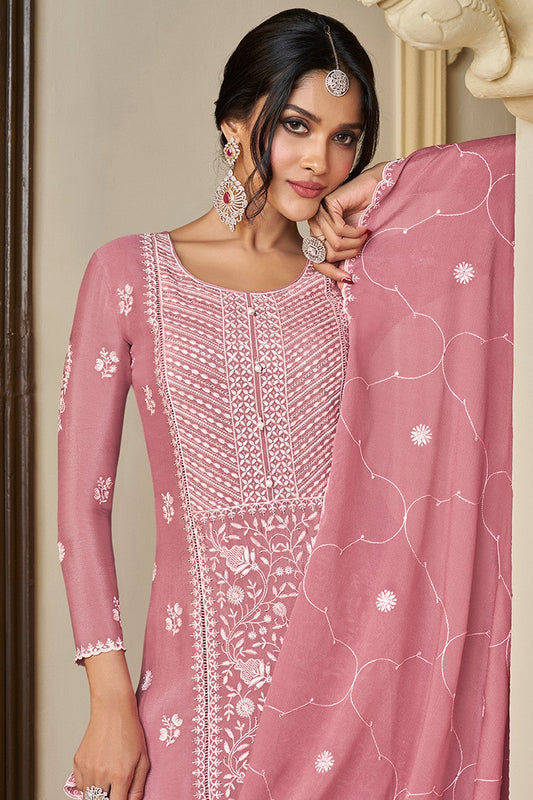 Pink Readymade Chinon Suit-SS383_2_SareeButa.com