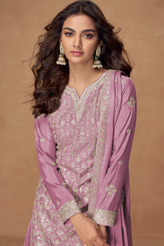 Pink Readymade Embroidered Chinon Silk Suit-SS369_2_SareeButa.com