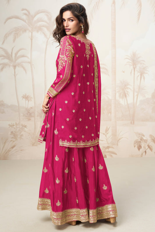 Pink Readymade Embroidered Chinon Silk Suit-SS375_2_SareeButa.com