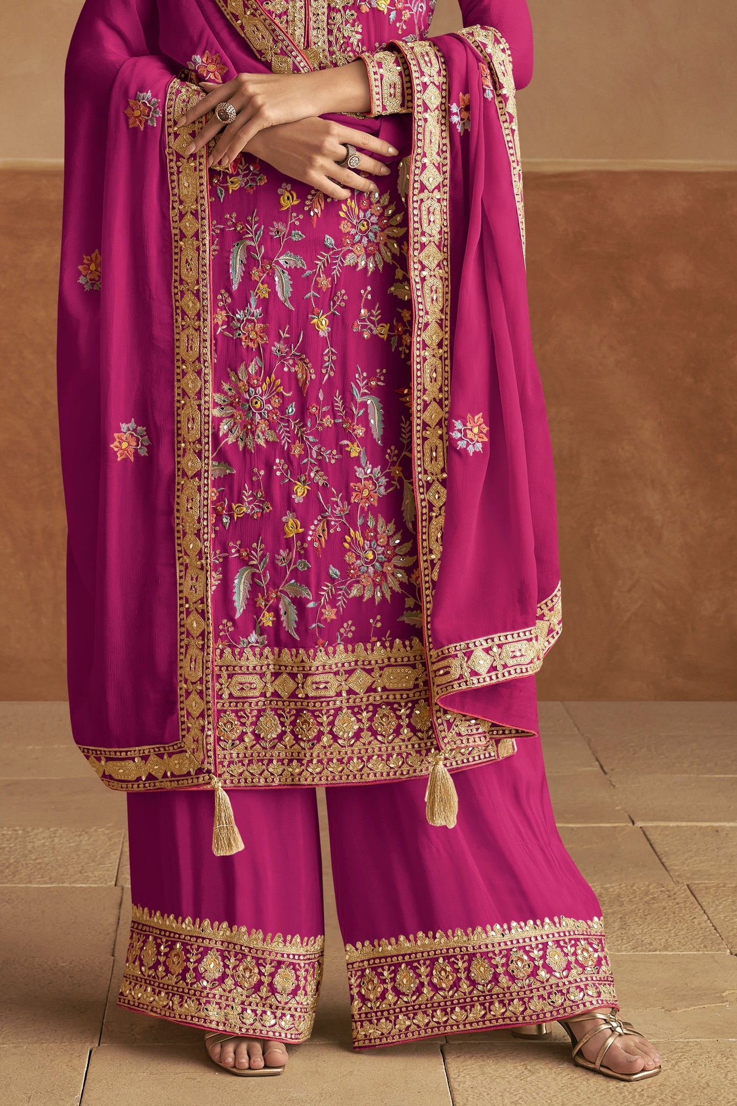 Pink Readymade Embroidered Chinon Suit-SS500_3_SareeButa.com
