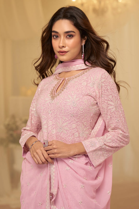Pink Readymade Embroidered Georgette Sharara Suit-SAR11721_2_SareeButa.com