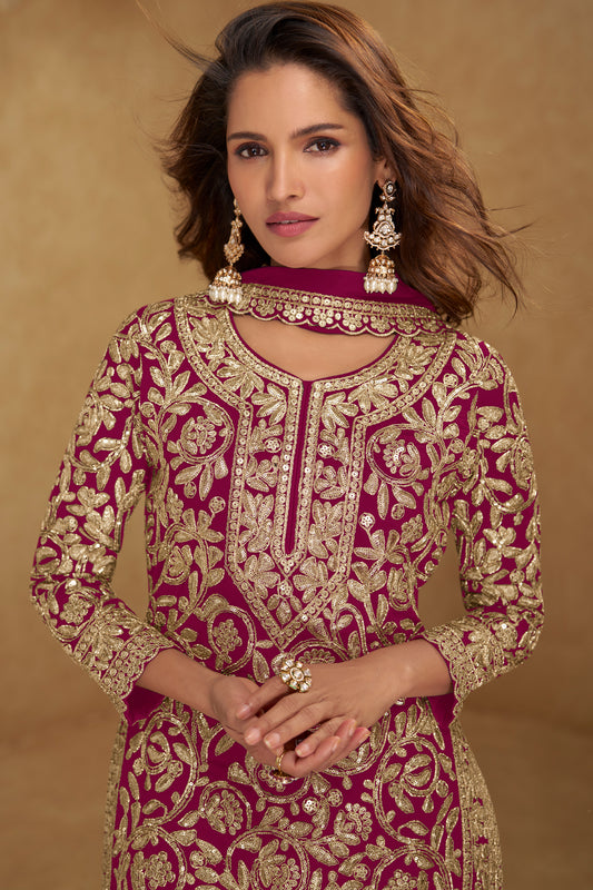 Pink Readymade Embroidered Georgette Suit-SAR12208_2_SareeButa.com