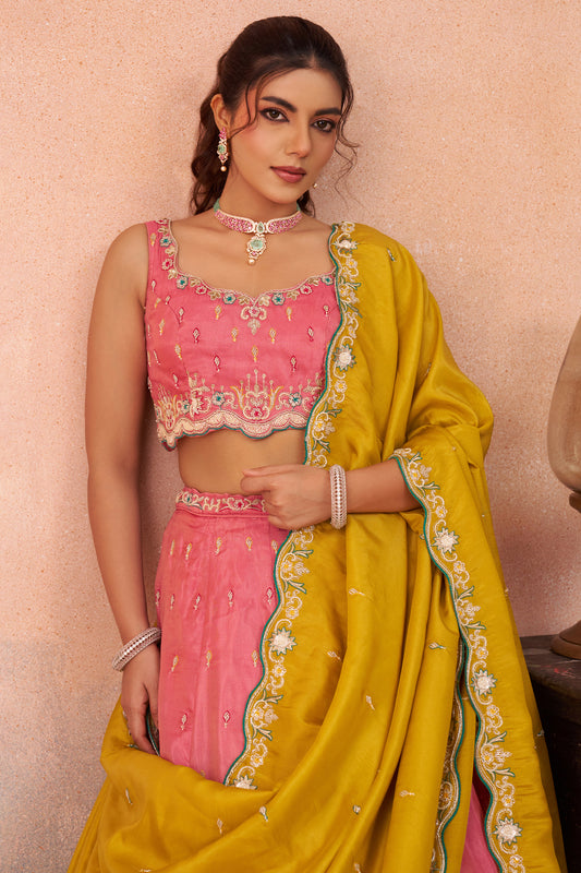 Pink Readymade Embroidered Silk Lehenga-SAR12903_2_SareeButa.com